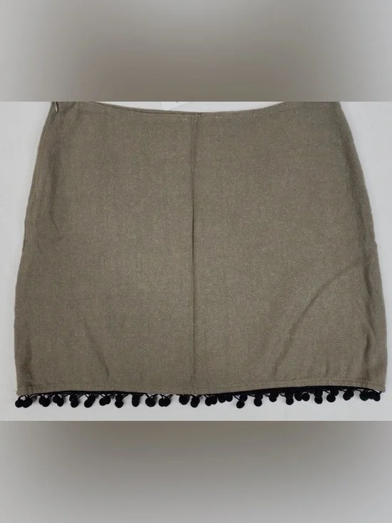 Altar'd State Embroidered BOHO Mini Skirt Olive Green Size Med Floral Colorful - Picture 4 of 8